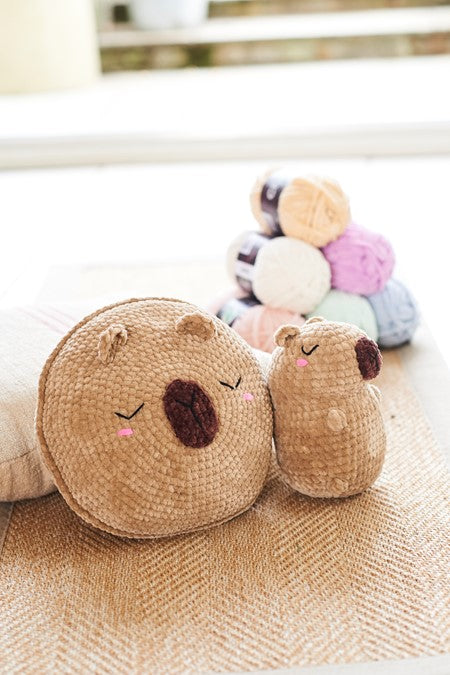 Stylecraft Crochet Pattern 10242 Capybara Plushie and Cushion