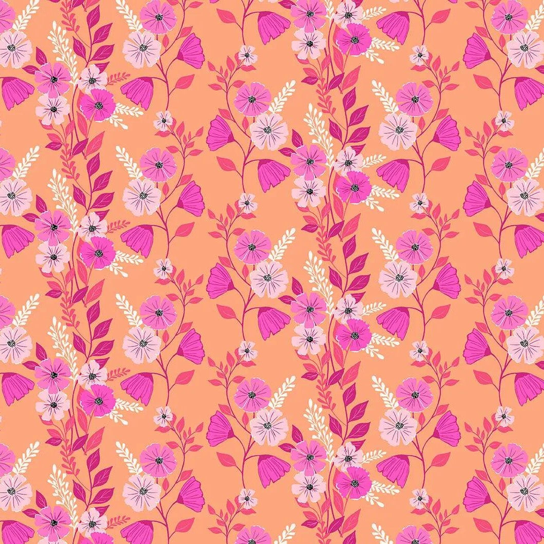 100% Cotton - Vineyard - Peach Fuzz By Makower