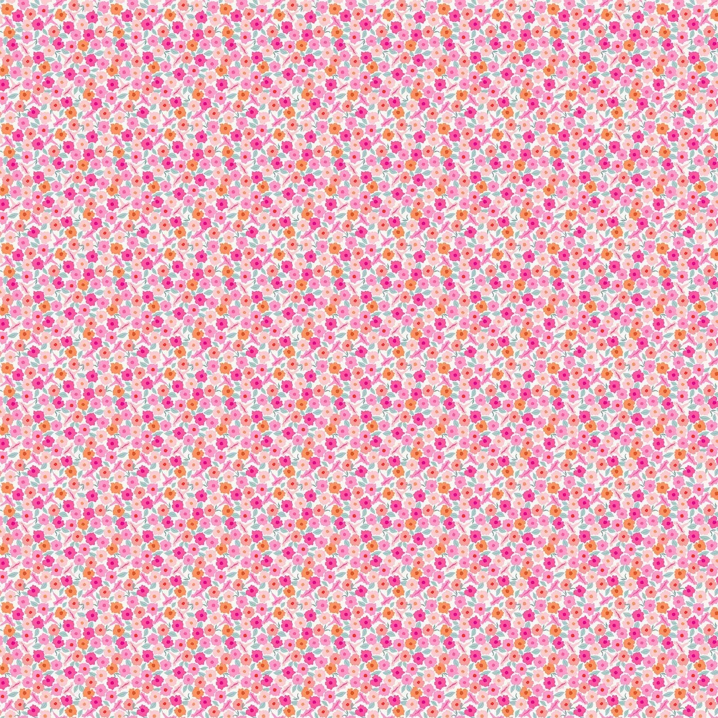 100% Cotton - Floret - Teal By Makower