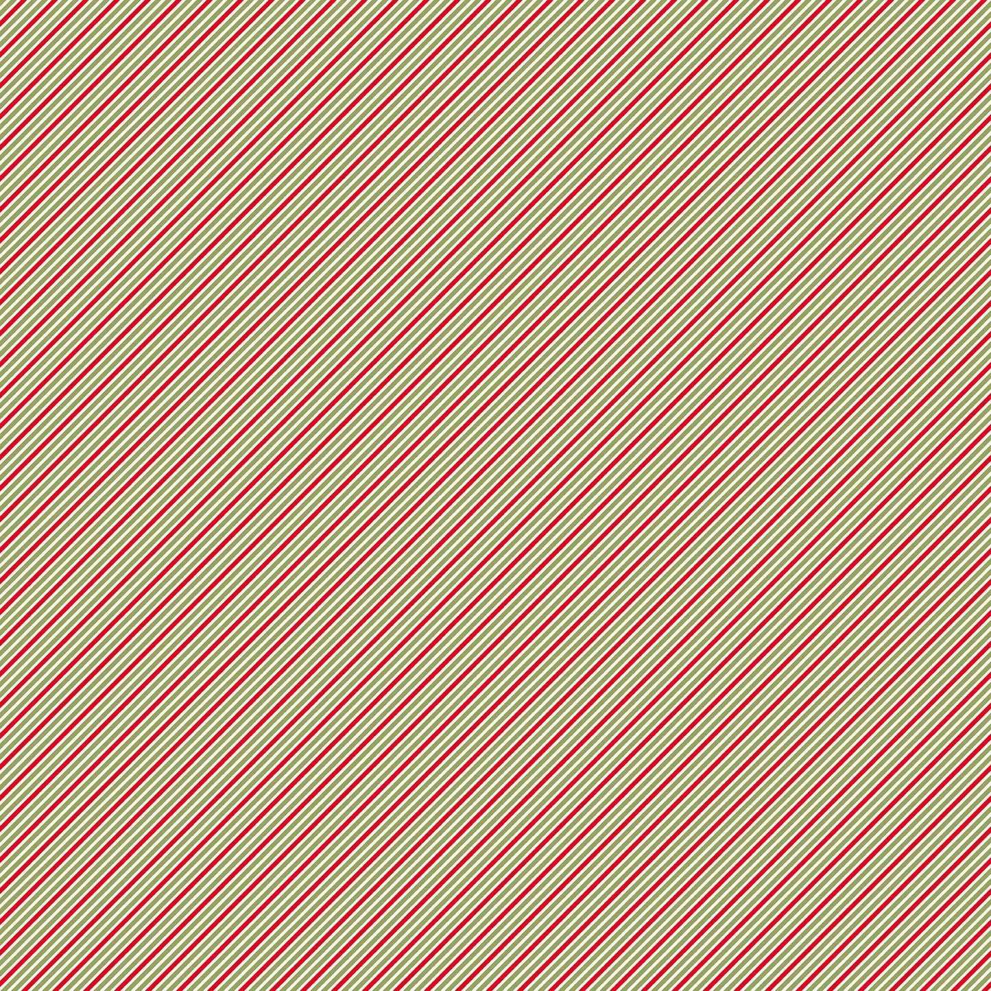 100% Cotton Diagonal Stripe - Red/Green - Sugarberry by Makower