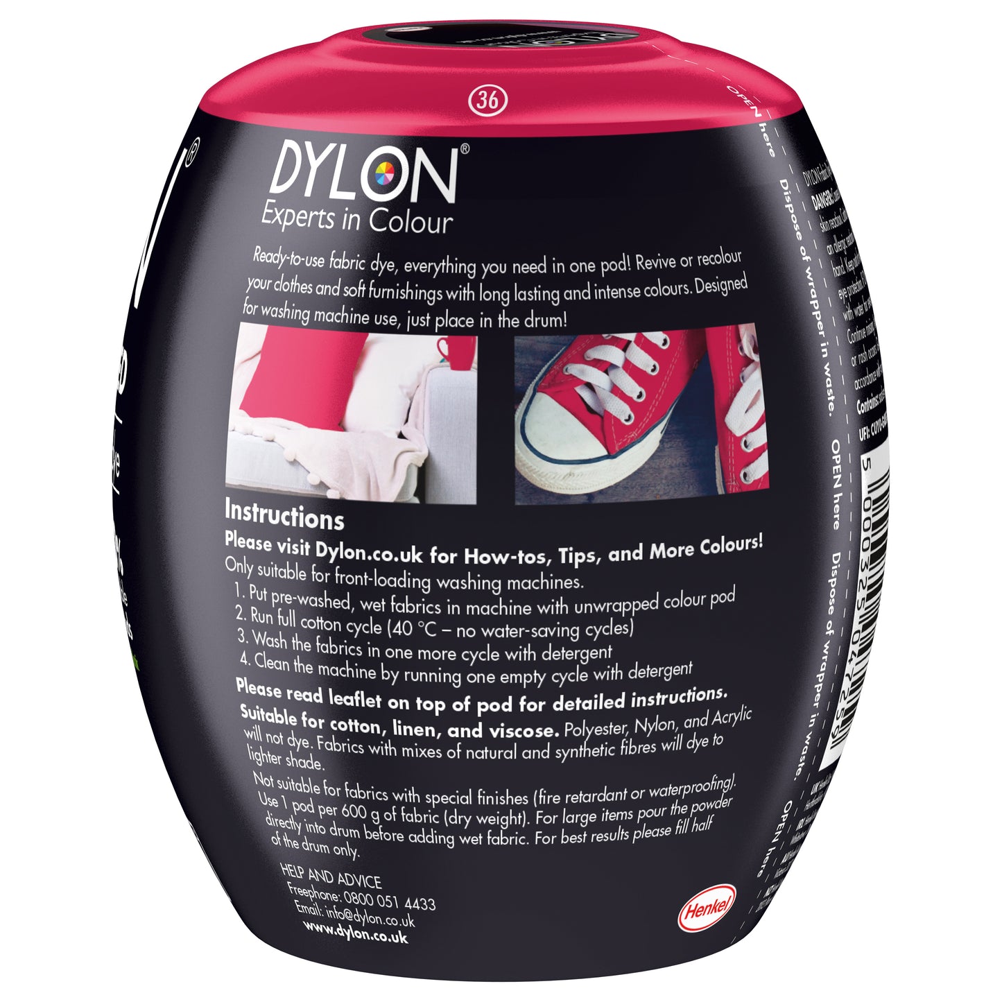 Dylon Machine Dye Pod - Tulip Red 36