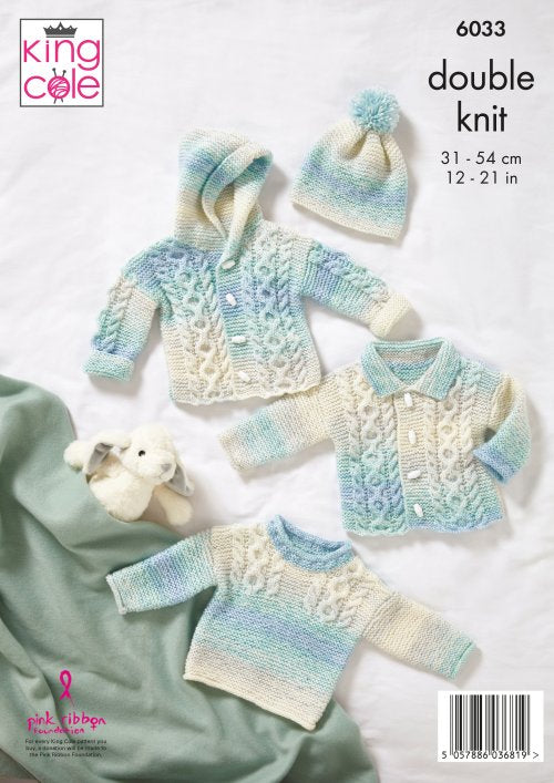 King Cole 6033 Cardigan, Cape, Jacket & Hat