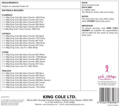 King Cole Crochet Pattern - Animal Toilet Roll Covers 9072