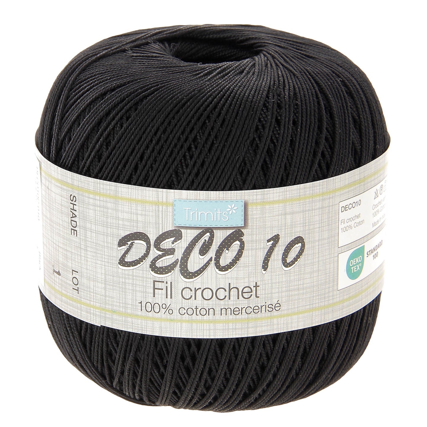 Crochet Yarn: Deco 10: 100g: Black