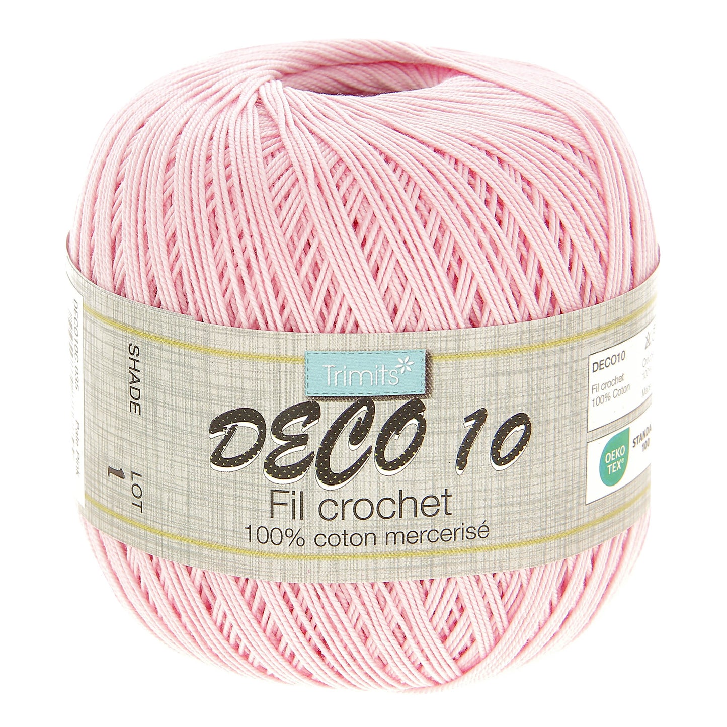 Crochet Yarn: Deco 10: 100g: Pale Pink
