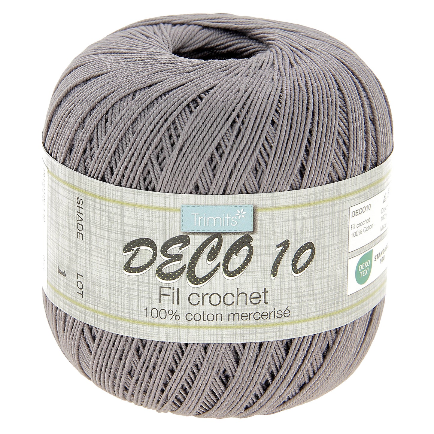 Crochet Yarn: Deco 10: 100g: Grey