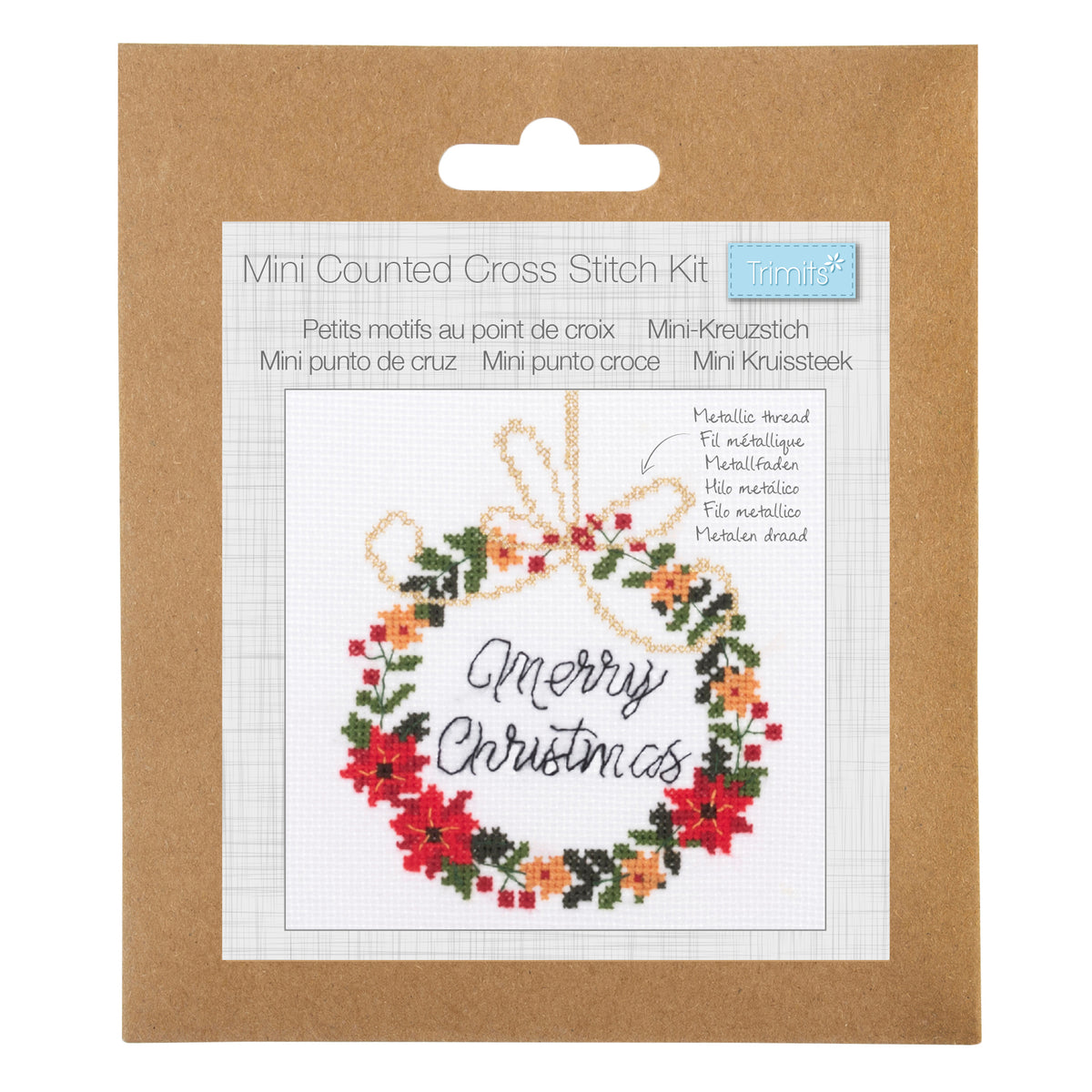 Trimmits Make your own - Counted Cross Stitch Kit: Mini: Christmas: Wreath