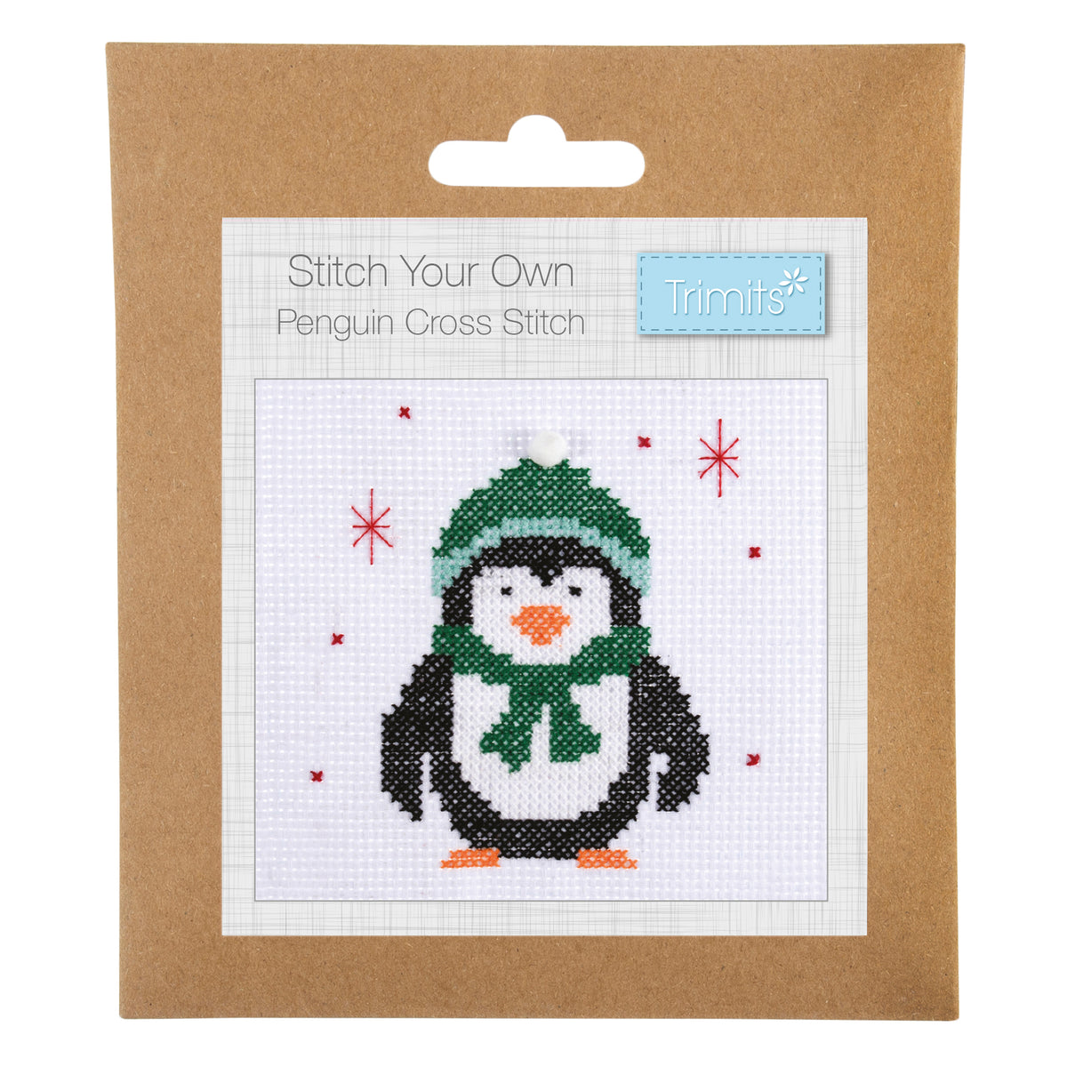 Trimmits Make your own - Counted Cross Stitch Kit: Mini: Christmas: Penguin