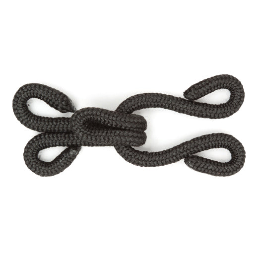 Hemline Hooks and Eyes Fur Coat Black