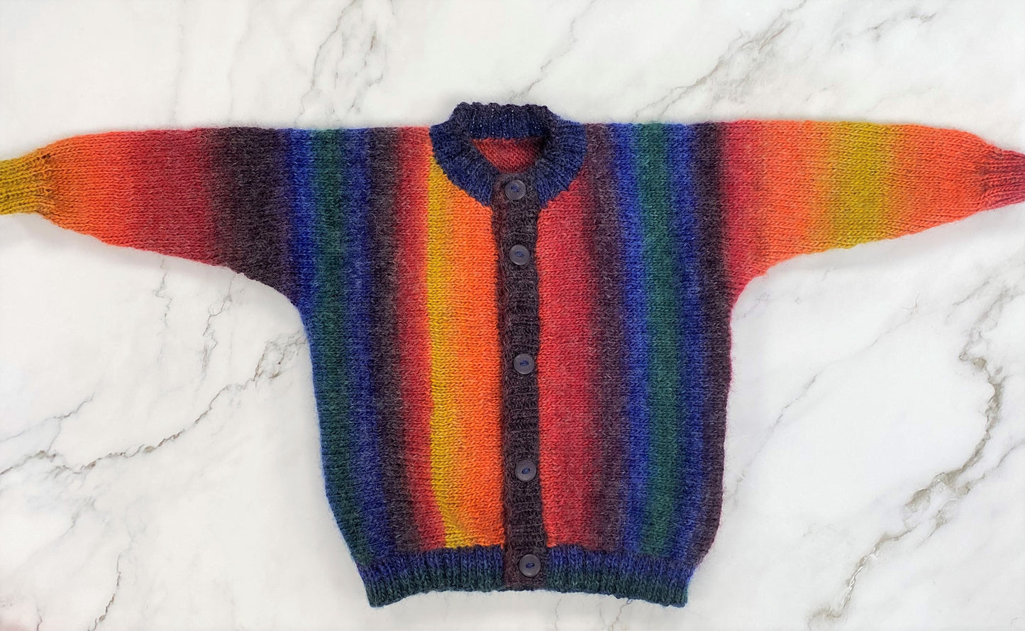 Striped Hand Knitted Cardigan 1-2 years
