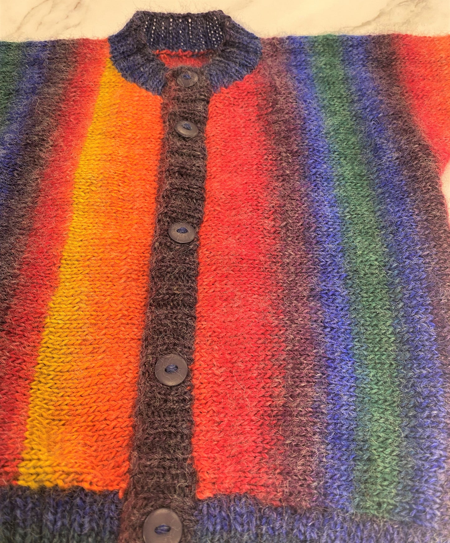 Striped Hand Knitted Cardigan 1-2 years