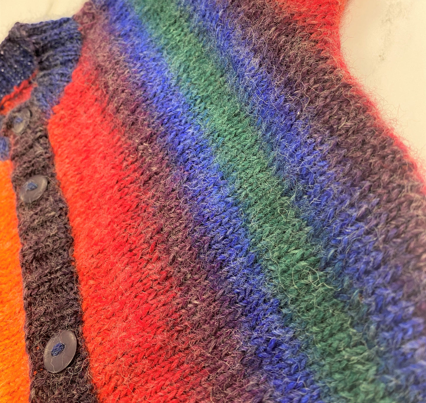 Striped Hand Knitted Cardigan 1-2 years