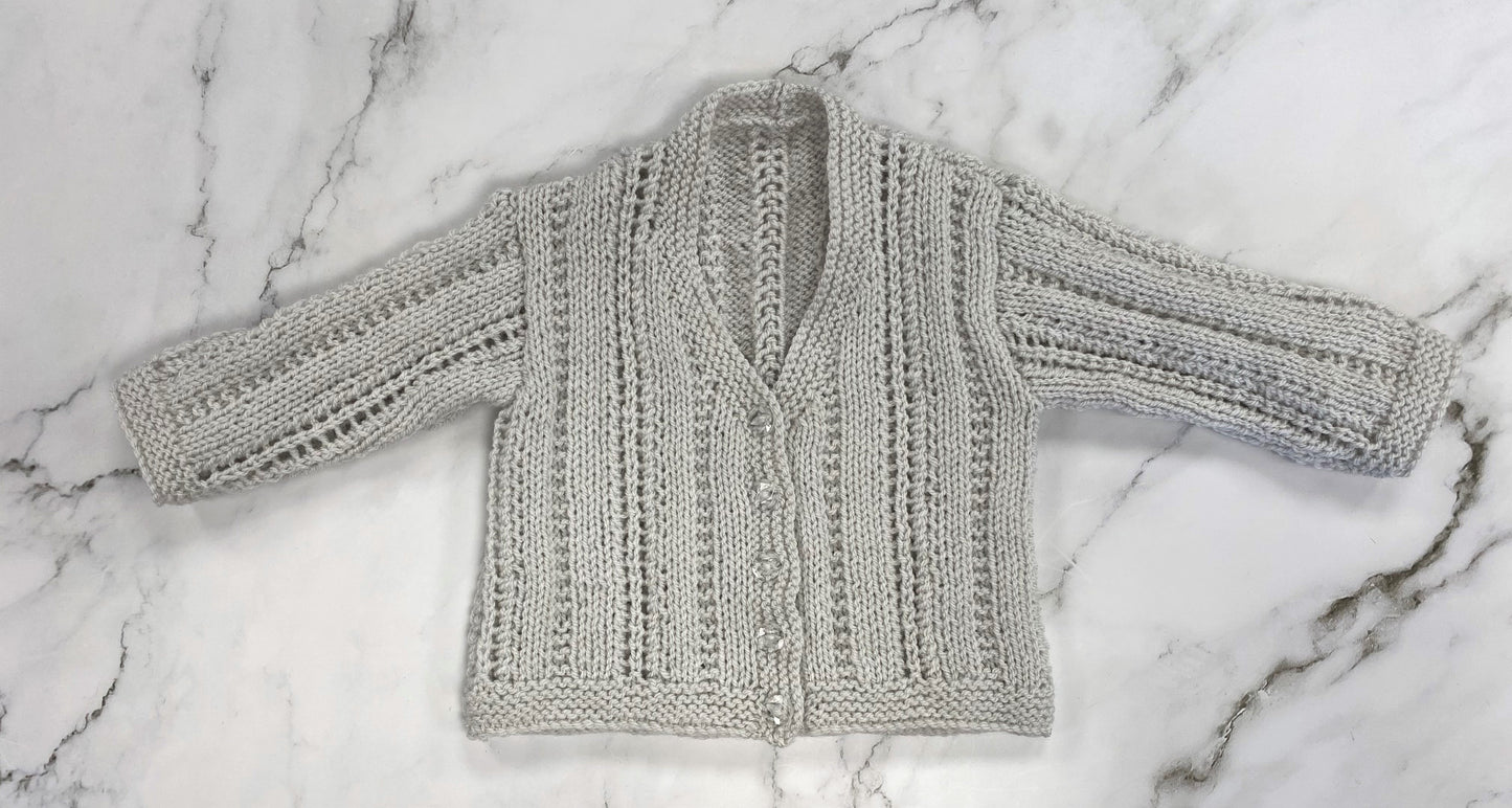 Hand Knitted Cardigan Age Newborn