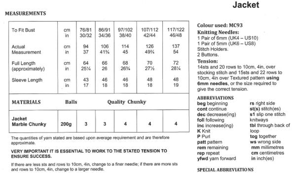 James C Brett JB667 Knitting Pattern