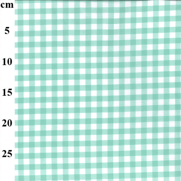 100% Cotton Mint Gingham 9mm
