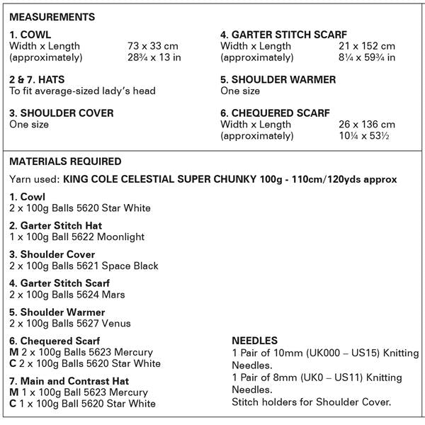 king Cole 6069 Accessories Super chunky