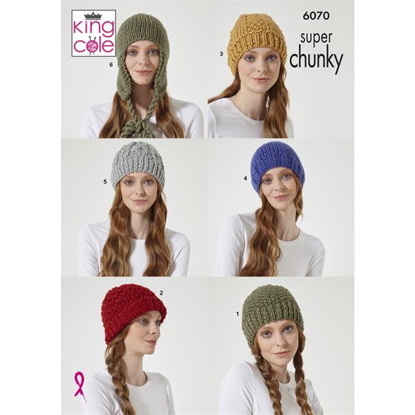 King Cole 6070 Hats Super chunky