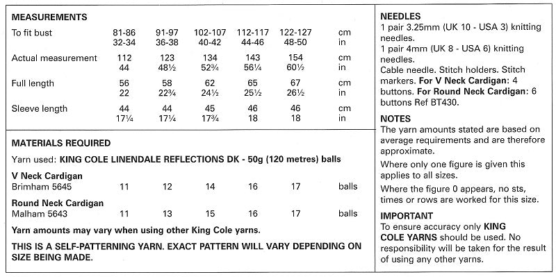 King Cole 6130 Ladies Cardigans - Double Knit