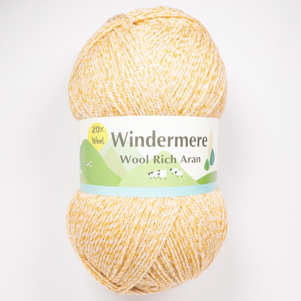 Windermere Wool Rich Aran - 703 Yellow Marl 400g