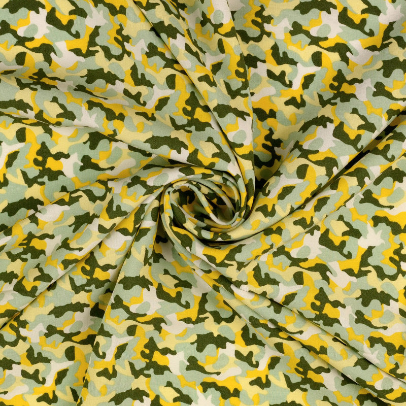 100% Rayon Grey Green and Gold Animal Rayon Print From Mistral