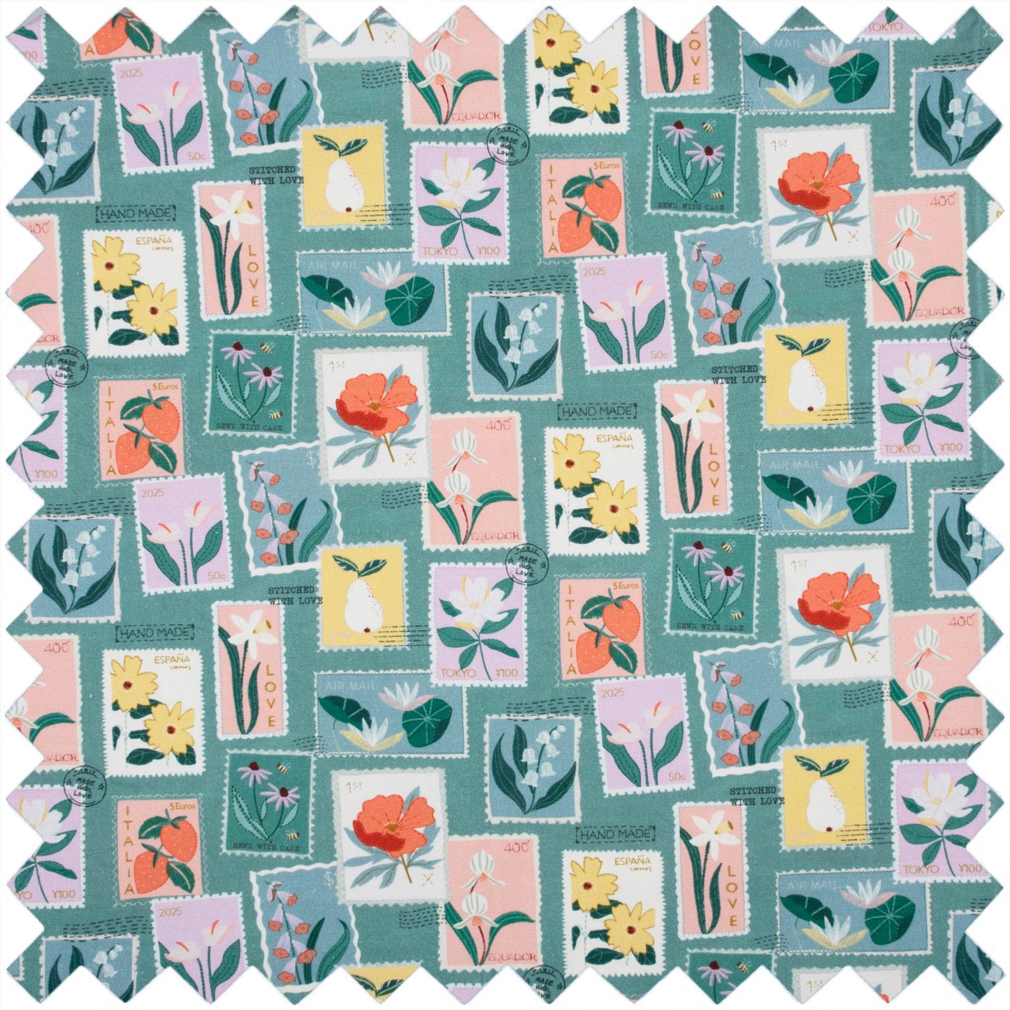 Knitting Bag Floral Stamps