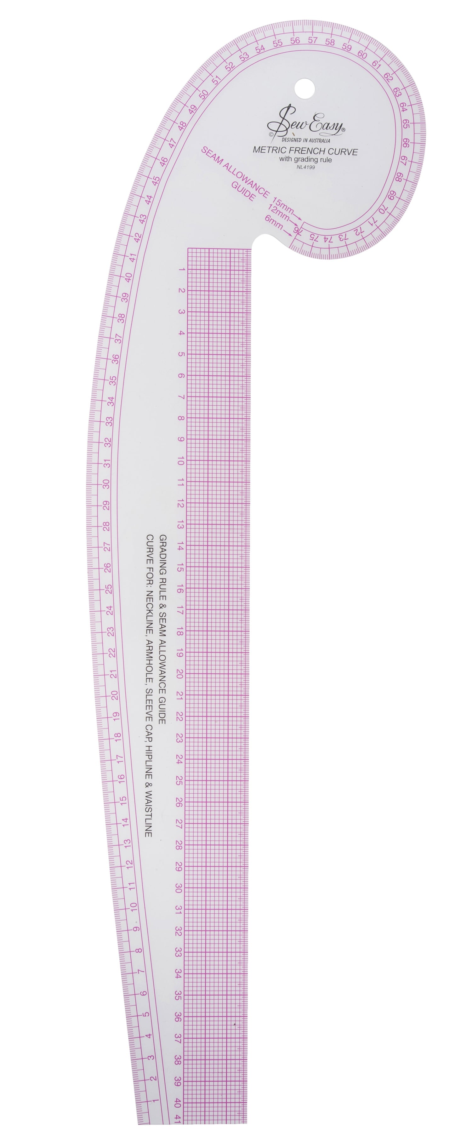 Sew Easy French Curve - Metric