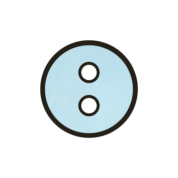 Button Pale Blue with black outline 23mm