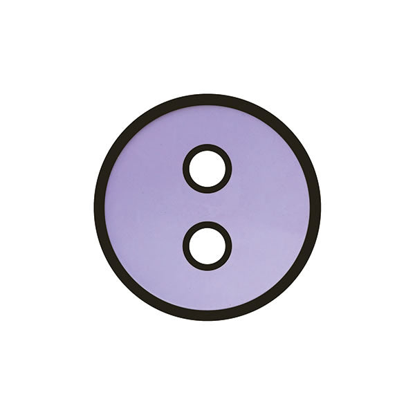 Button Lilac with black outline 23mm