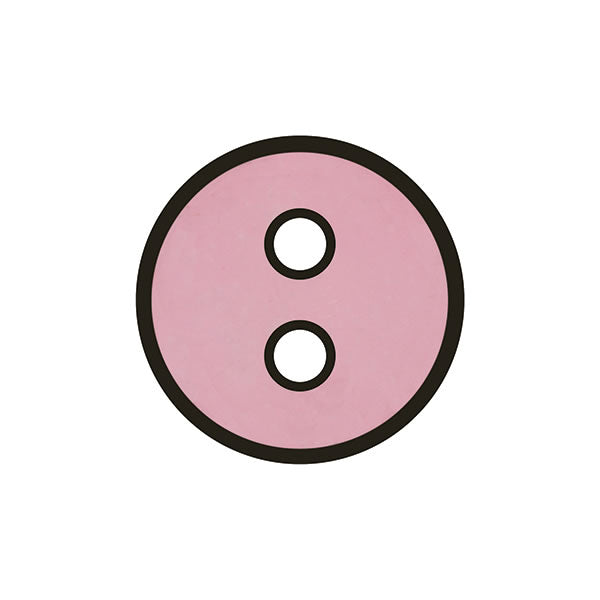 Button Pink with black outline 23mm