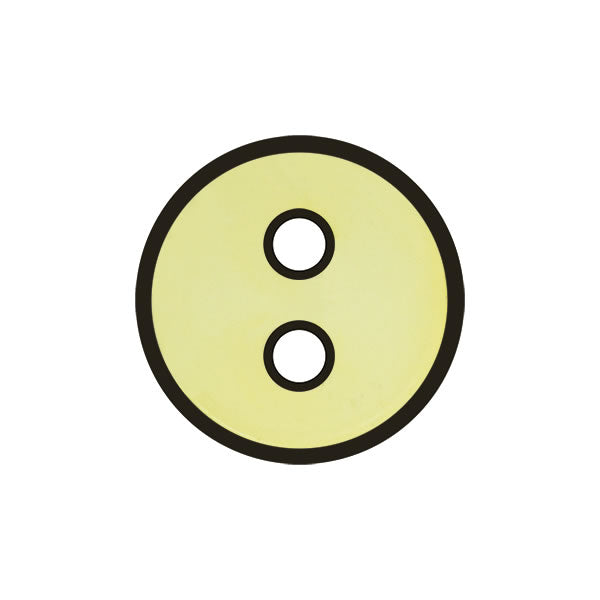 Button Yellow with black outline 23mm