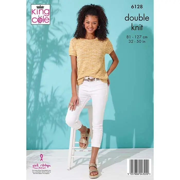 King Cole 6128 Ladies Tops - Double Knit