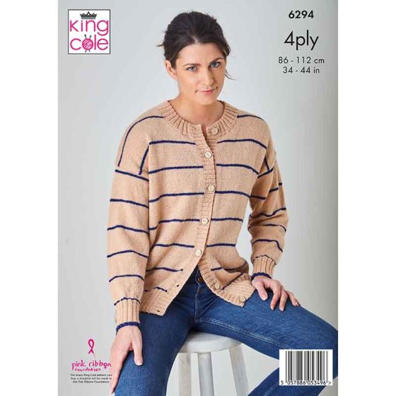 King Cole 6294 Cardigan and Slipover - 4ply