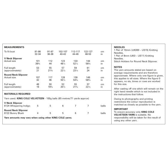 King Cole Knitting Pattern Slipovers 6319