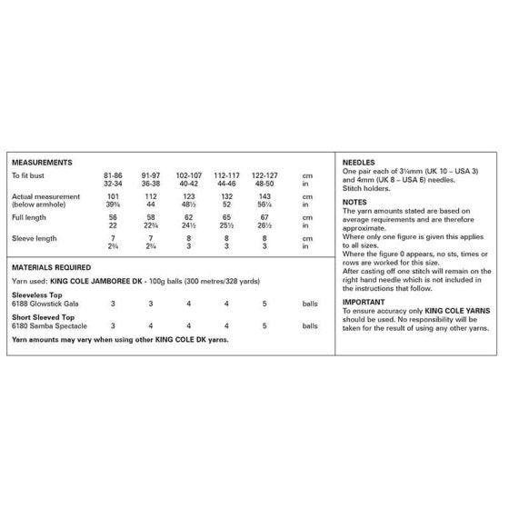 King Cole 6354 Tops - DK