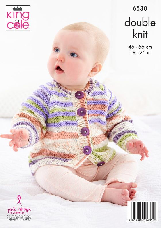 King Cole 6530 Cardigans and Hat - Double Knit