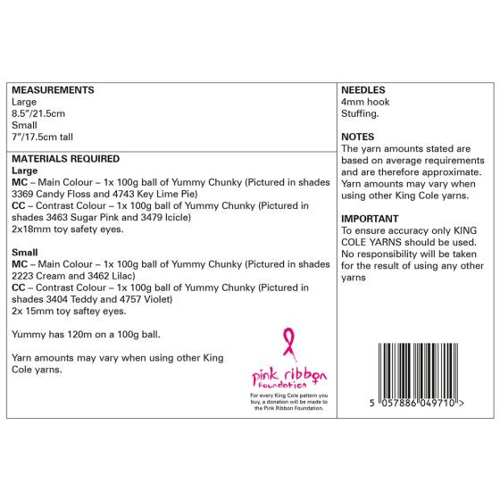 King Cole Crochet Pattern 9197 Toy Axolotls - Chunky