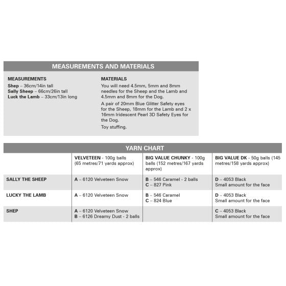 King Cole Knitting Pattern Sheep and Dog 9208