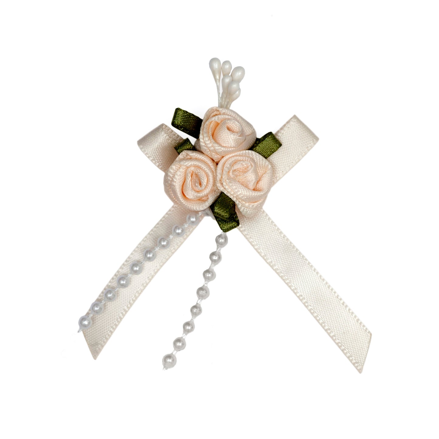 Ribbon Rose Trio - Cream