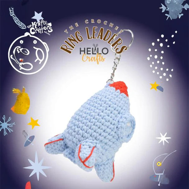 The Knitty Critters Celestial Collection Rocket Ring Leaders Keyring Kit