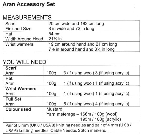 UKHKA 261 Knitting Pattern