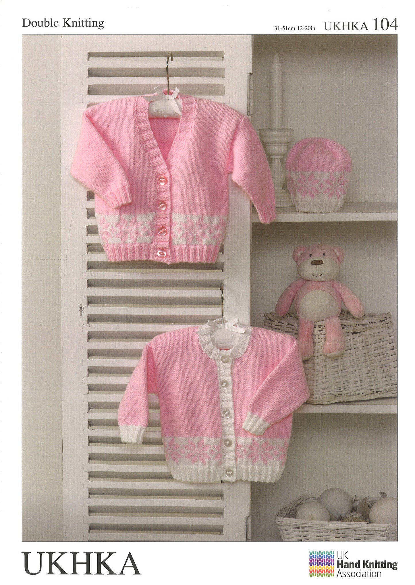 UKHKA 104 Baby Cardigans and Hat Double knitting