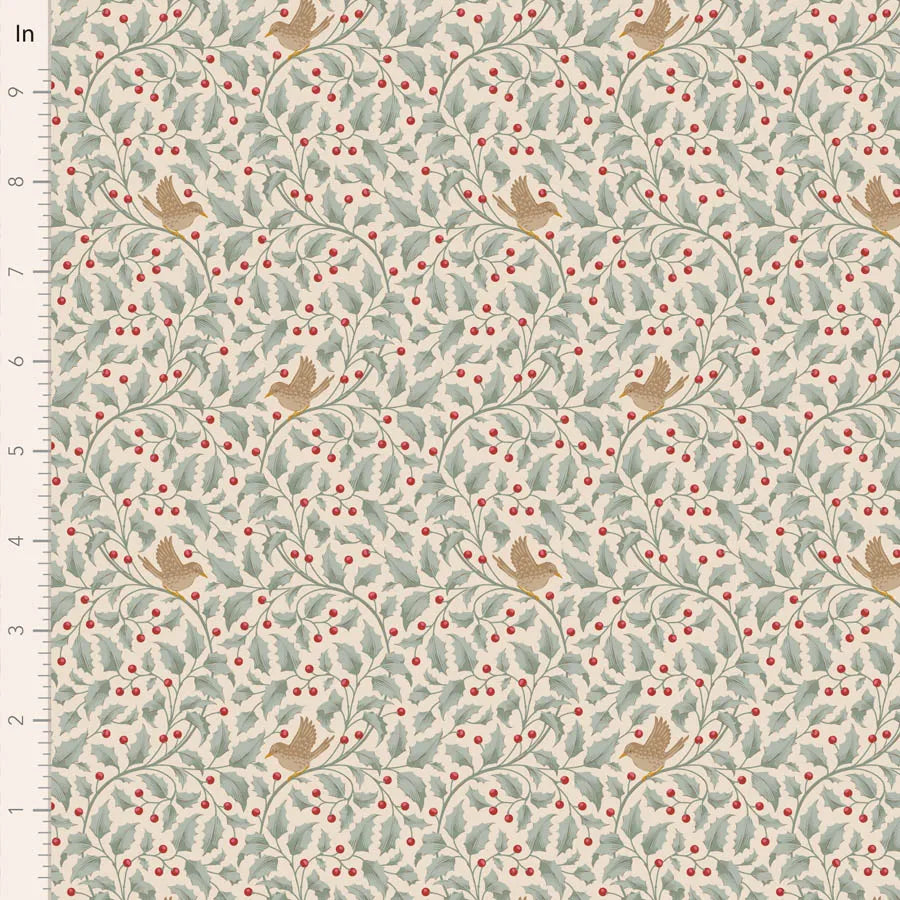 100% Cotton - Holly - Duck Egg Tilda Fabrics