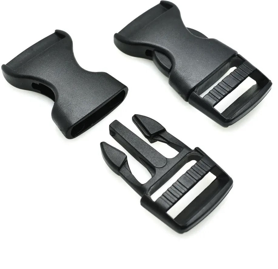 Buckle Bag Clip Black Plastic 25mm