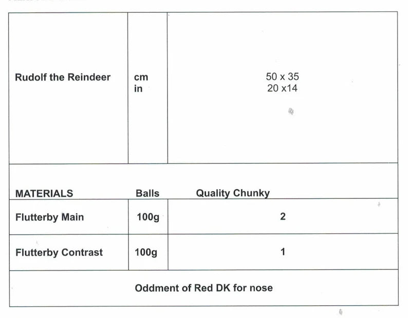 Crochet Pattern Reindeer James C Brett Chunky JB405
