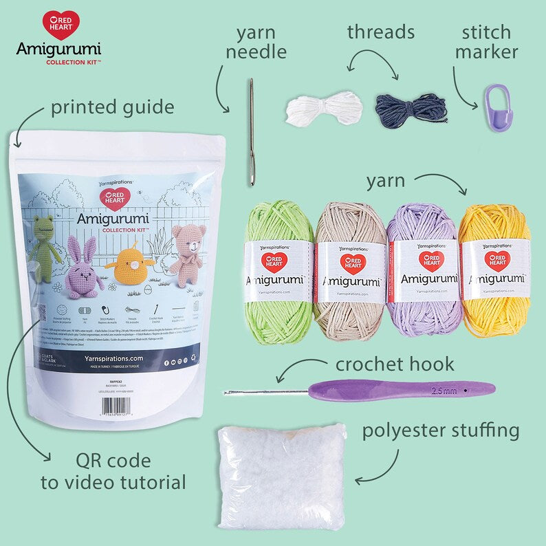 Yarnspirations Red Heart Amigurumi Collection Kit - Backyard