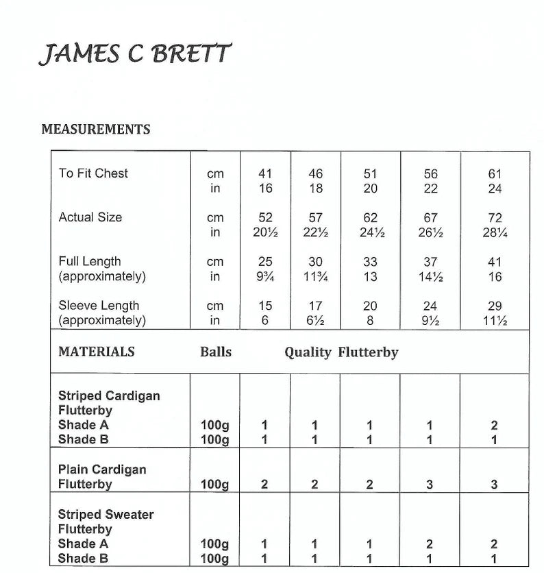 James C Brett Knitting Pattern JB888 Chunky