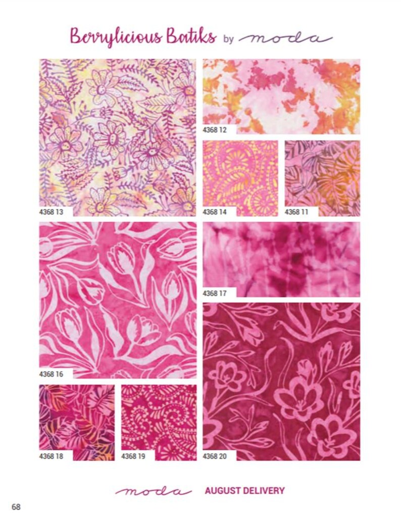 100% Cotton Charm pack - Berrylicious Batiks - Moda - 5" Squares