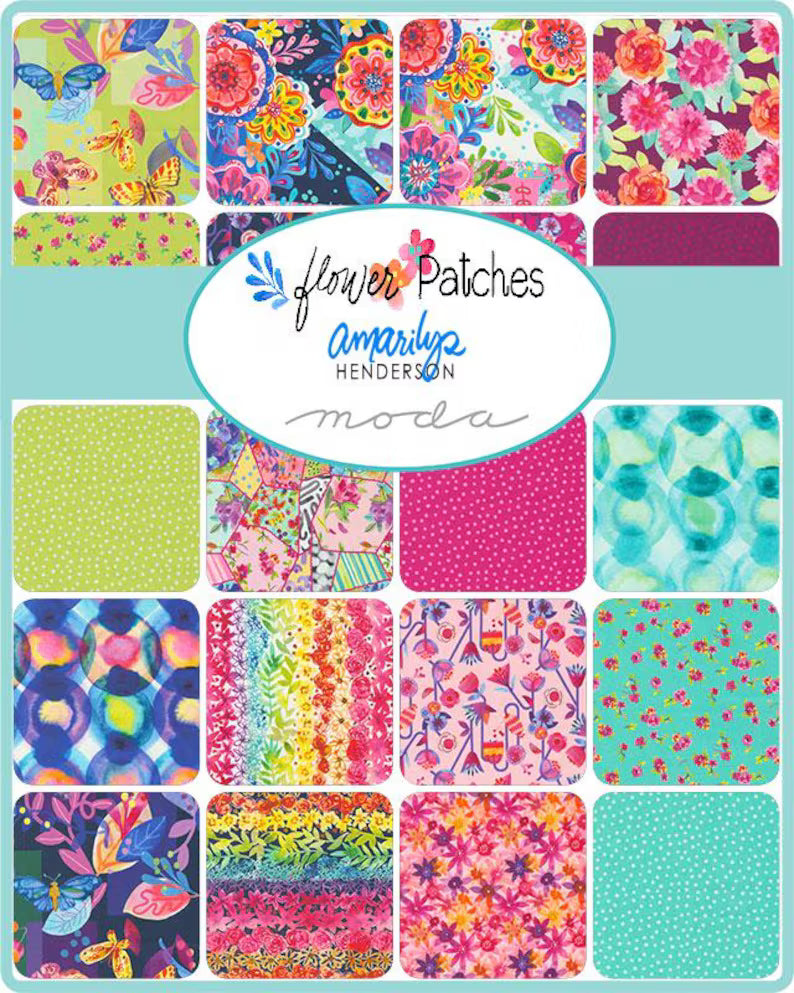 100% Cotton Charm pack - Flower Patches - Moda - 5" Squares