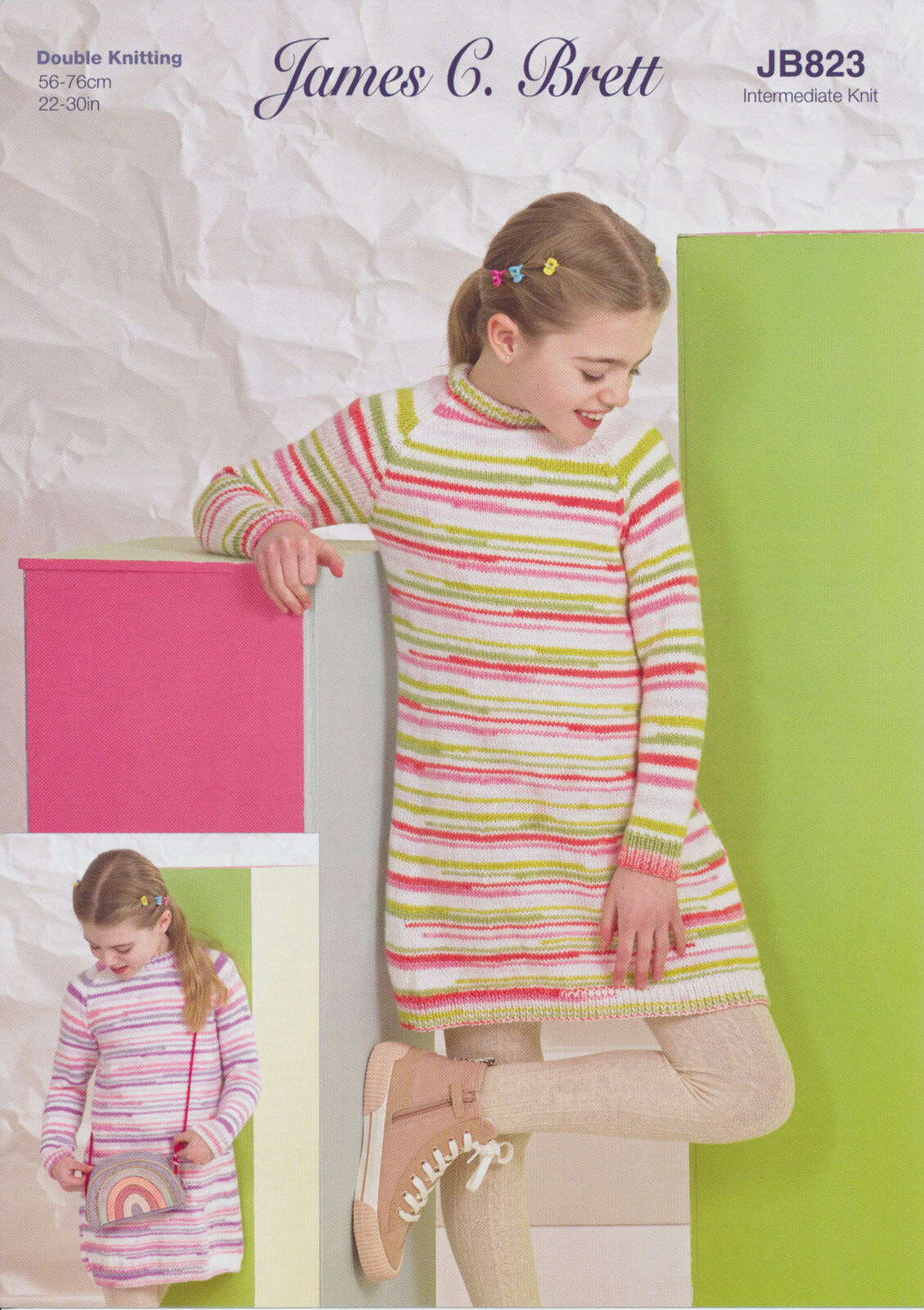 James C Brett JB823 Sweater Dress - Double Knitting