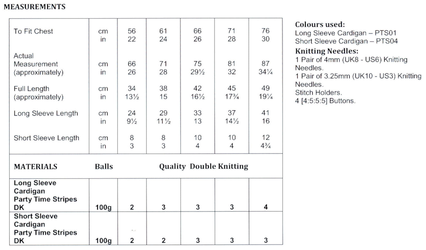 James C Brett JB824 Childs Long and Short sleeved Cardigan- Double Knitting